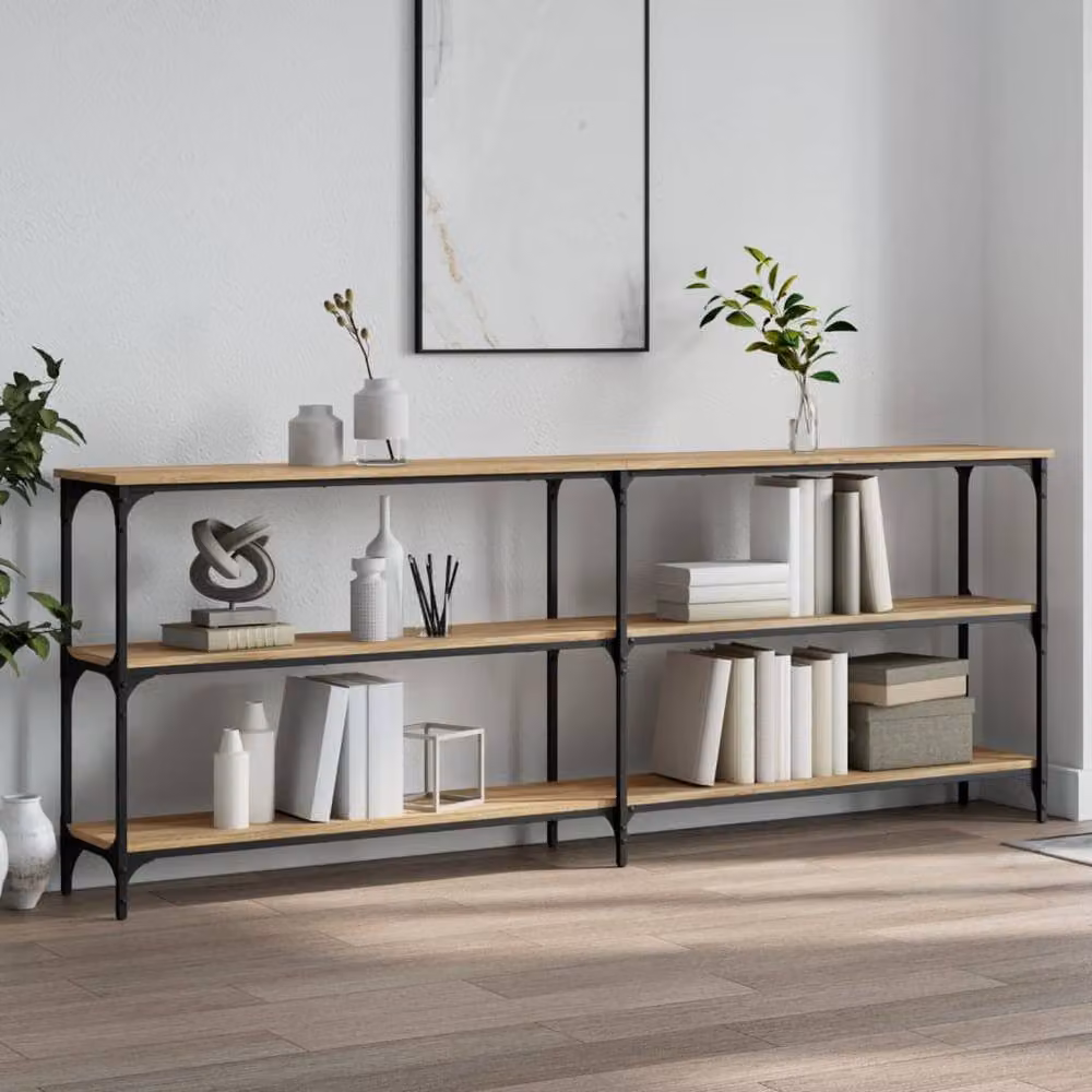 Berkfield Home Sonoma Oak Decorative Console Table in Brown, W/D/H: 200 x 29 x 75 cm – 2