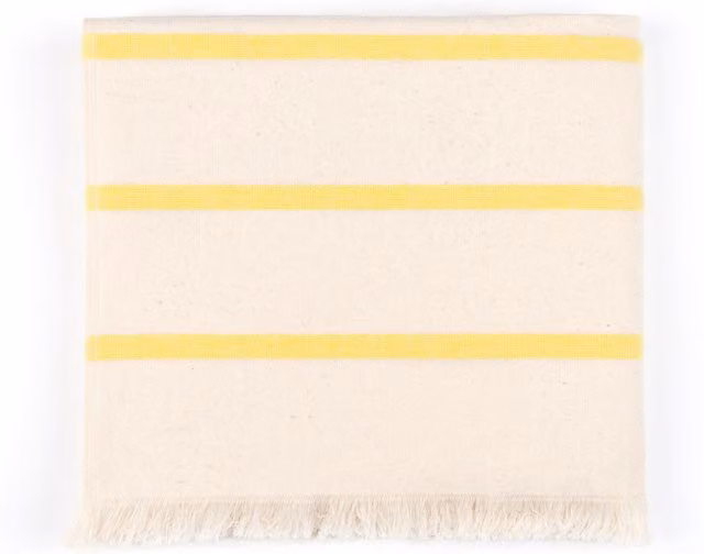 Torres Novas Yellow Boa-Nova Striped Cotton Terry Flat Sheet