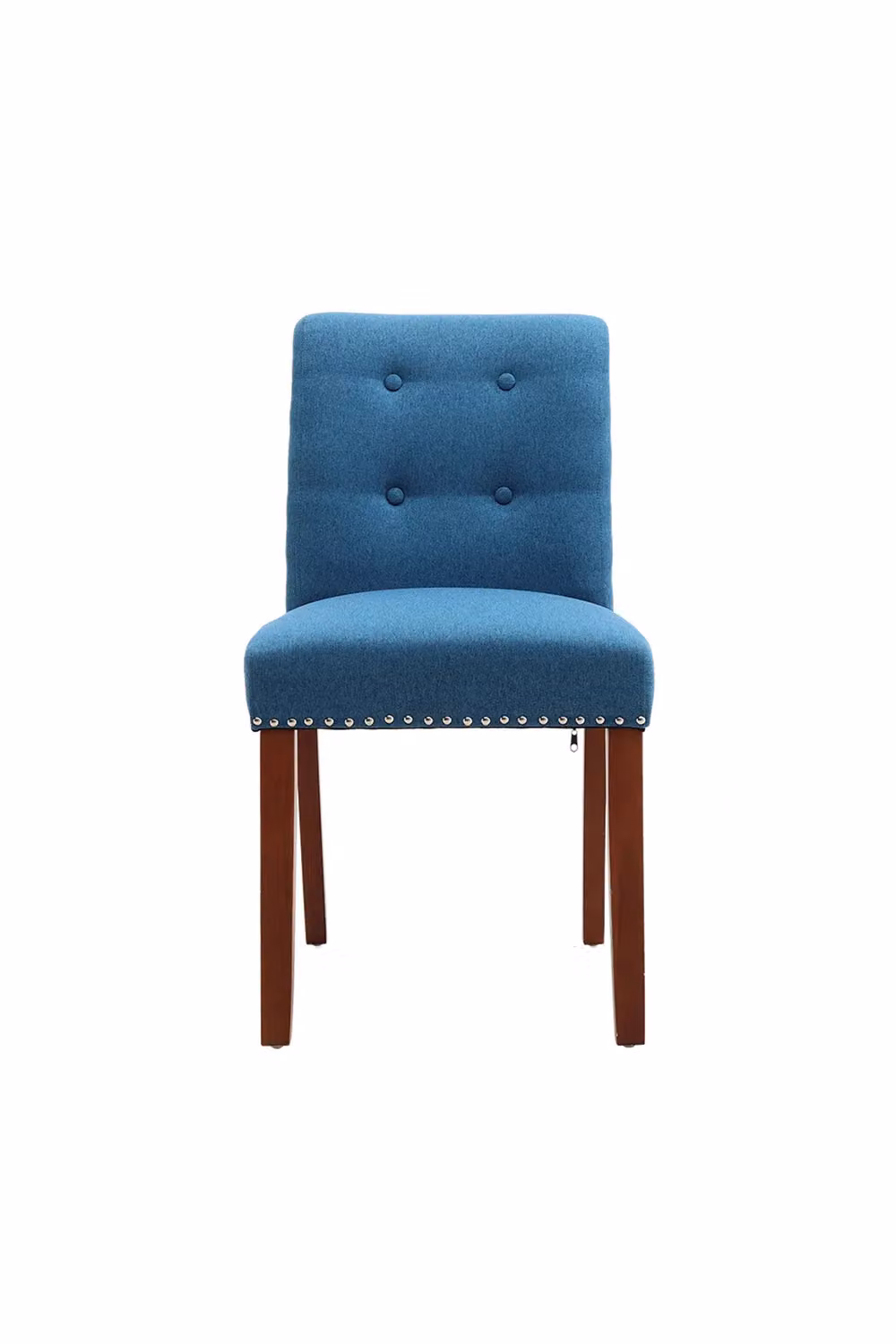 Living and Home Set of 2 Contemporary Buttoned Accent Dining Chairs in Blue – 3