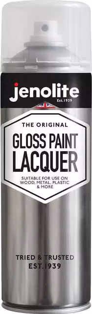 Jenolite Clear Gloss Lacquer Spray, Transparent
