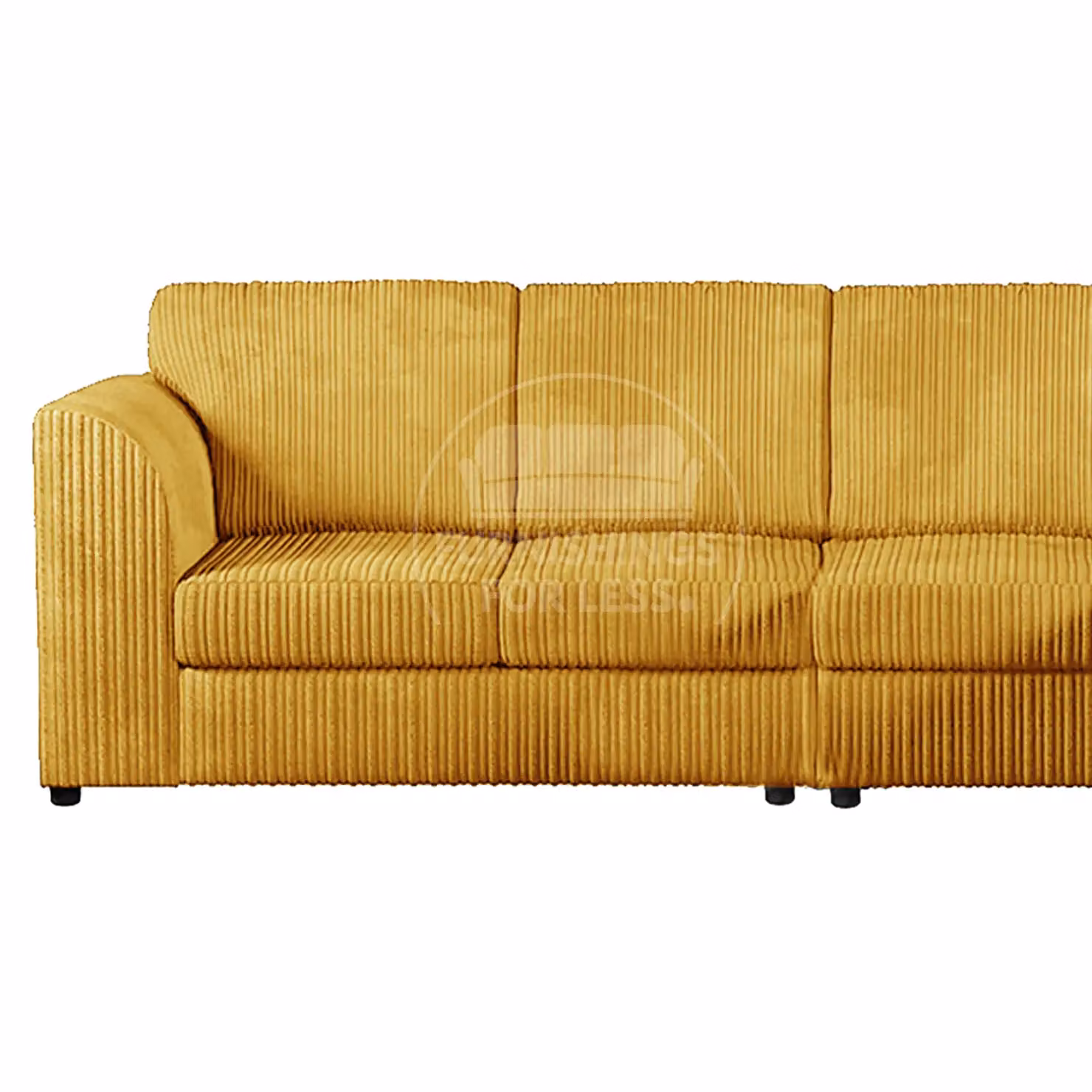 Luxor Living 4 Seater Jumbo Cord Fabric Sofa in Mustard Yellow – 2