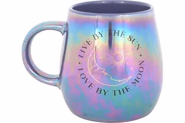 KDMD Live by the Sun Love by the Moon Iridescent Multicolour Mug, 500 ml – 2