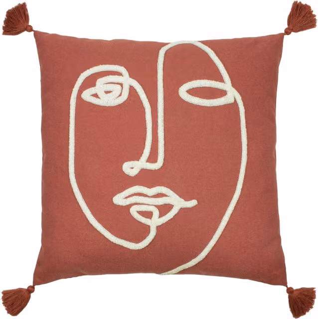 Make It A Home Uno Face Graphic Square Cushion in Red