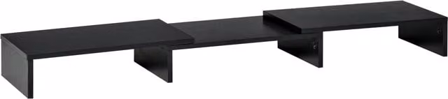 Vinsetto Dual Monitor Stand Riser with Adjustable Length and Angle in Black
