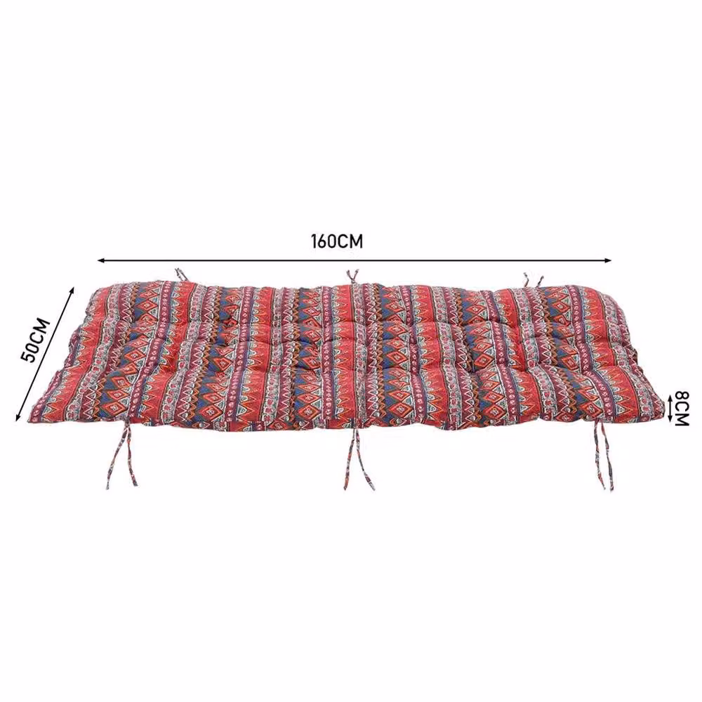 VOGREX Red Ethnic Style Sun Lounger Cushion, W/D/H: 50 x 160 x 8 cm – 2