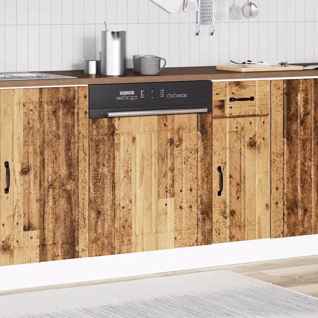 Berkfield Home Lucca Dishwasher Panel in Old Wood Brown Engineered Wood – 3