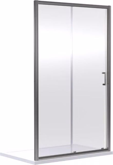 Balterley Rectangular Single Sliding Shower Door, Silver, W: 120 cm, H: 190 cm