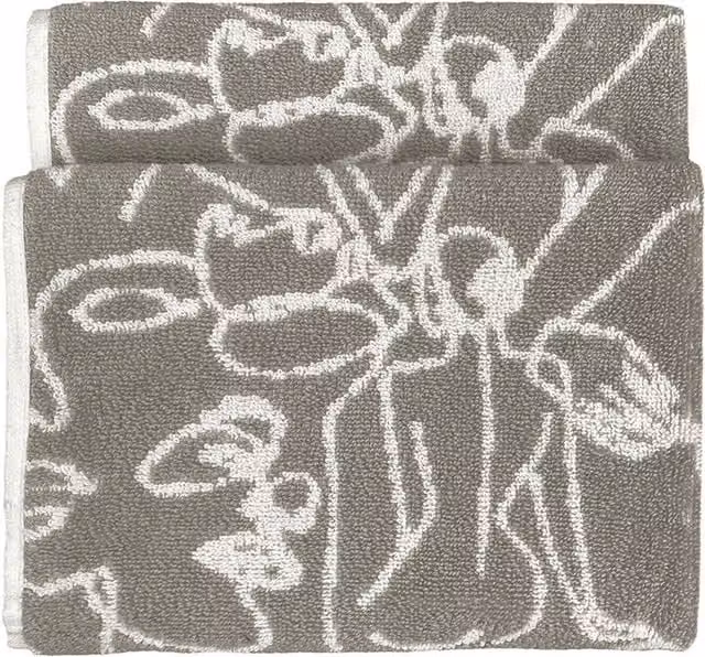 Furn Everybody Grey Graphic Cotton Terry Hand Towel, W: 50 cm, H: 85 cm – 1