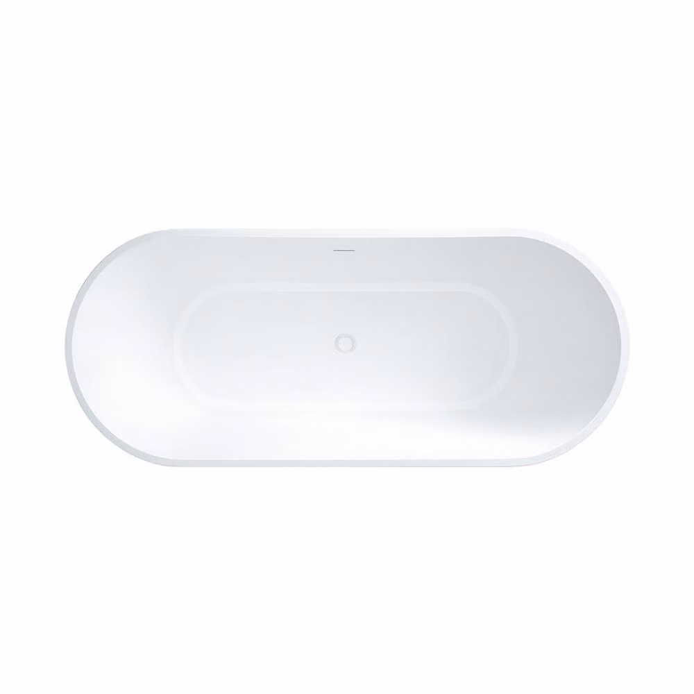 Bathroom Kingdom Amalfi Oval Freestanding Bath in Gloss White, 1650mm – 2