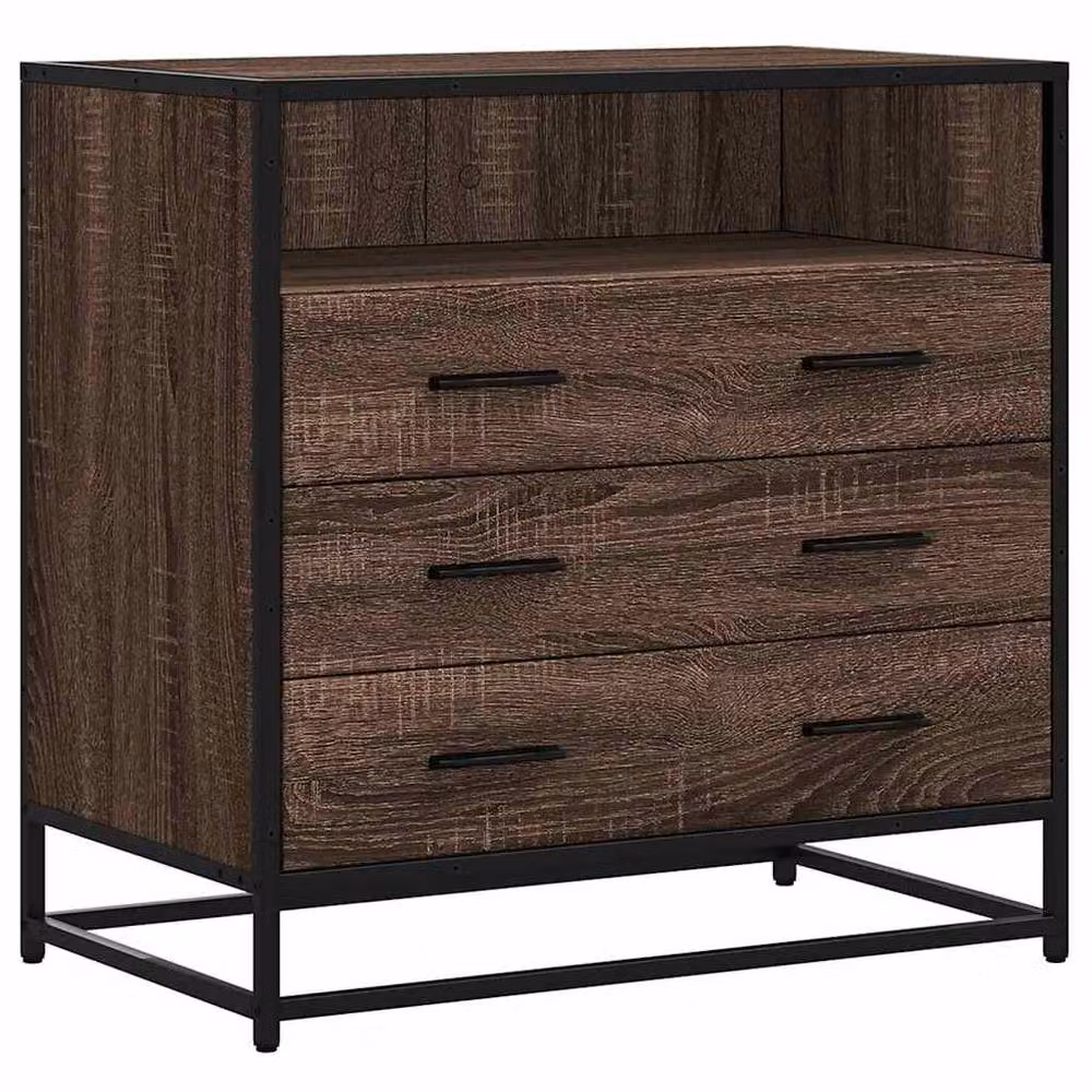 Berkfield Home Elegant Drawer Cabinet in Brown Oak, W/D/H: 70 x 41 x 70 cm – 3