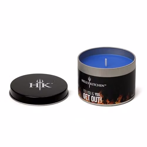 Hell's Kitchen Sea Salt & Rosemary Scented Tin Candle in Blue, 180g – 1