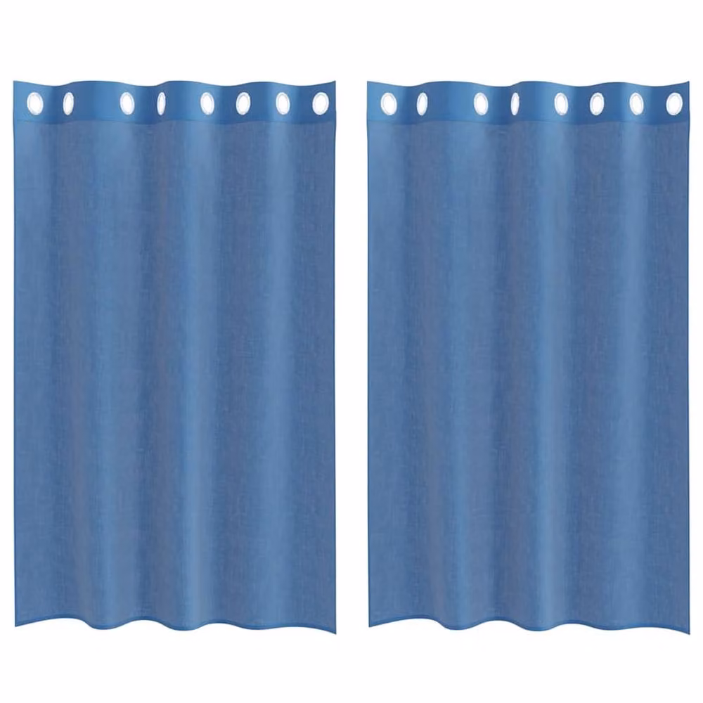 Berkfield Home Royal Blue Voile Fabric Panel Curtains with Eyelets, 2 Pack, H: 175 cm x W: 140 cm – 2