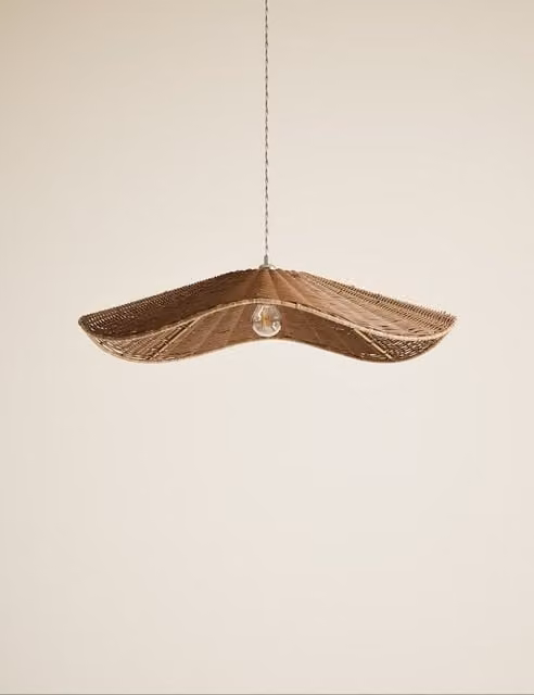 M&S Rocco Large Easy Fit Rattan Lamp Shade in Brown