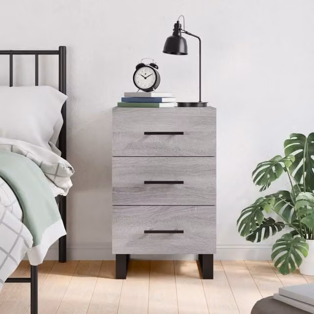 Berkfield Home Grey Sonoma Bedside Cabinet W/D/H: 40 x 40 x 66 cm – 1