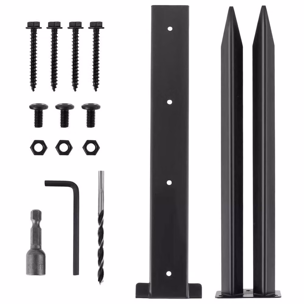 Hinsinc Black Iron Fence Post Repair Stakes, Height: 120 cm, Width: 3.2 cm – 2