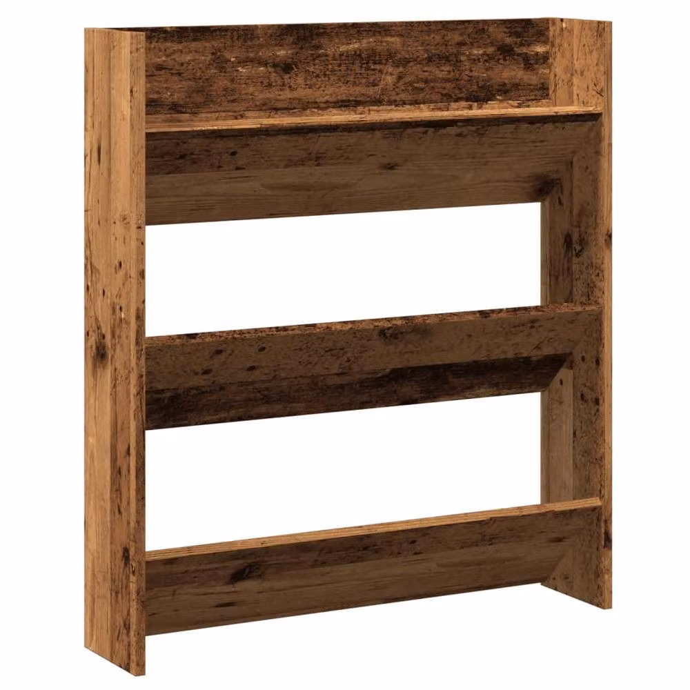 Berkfield Home Wall Mounted Shoe Cabinet in Brown Old Wood, W/D/H: 80 x 18 x 90 cm – 2