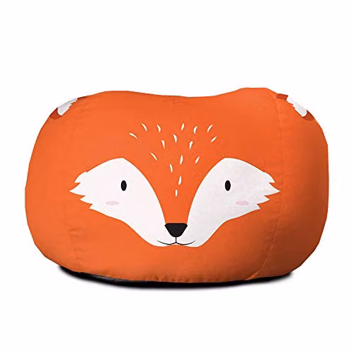 rucomfy Beanbags Kids Animal Printed Bean Bag Chair in Orange, Medium – 1
