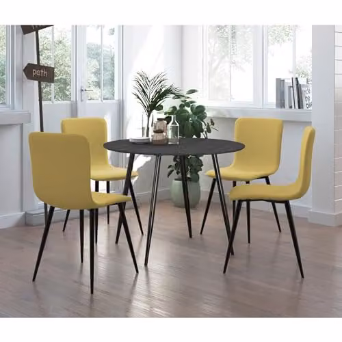 Dorel Home Furnishings Monza Square Dining Table in Greyoak and Black, W/D/H: 100 x 100 x 76 cm – 2