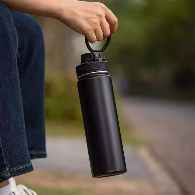 KORVIXA Vacuum Insulated Stainless Steel Water Bottle, Black, 100 ml – 1