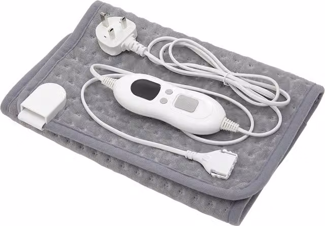 Livingandhome Flannel Electric Heated Blanket Shawl Throw in Grey
