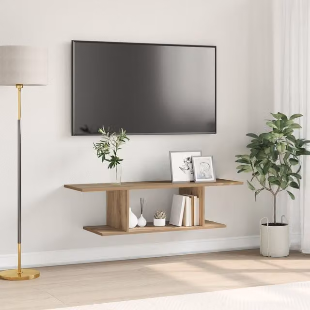 Berkfield Home Artisan Oak TV Cabinet in Brown, W/D/H: 102 x 35 x 35 cm – 1