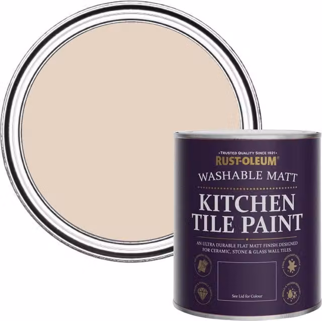 Rust-Oleum Matt Kitchen Tile Paint in Pink, 750ml