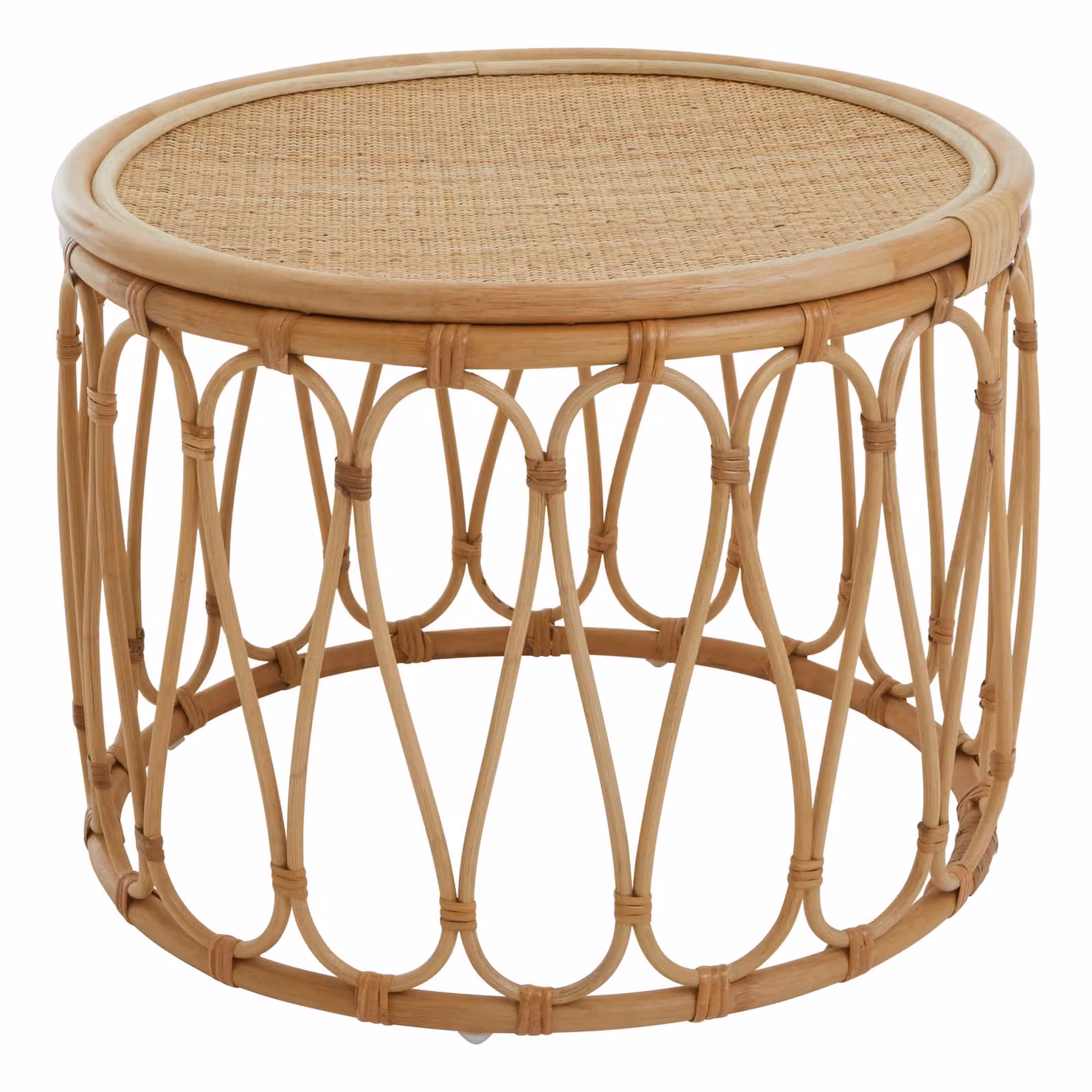 Orsina Round Polyrattan Garden Table in Beige, W/D/H: 60 x 60 x 45 cm – 2