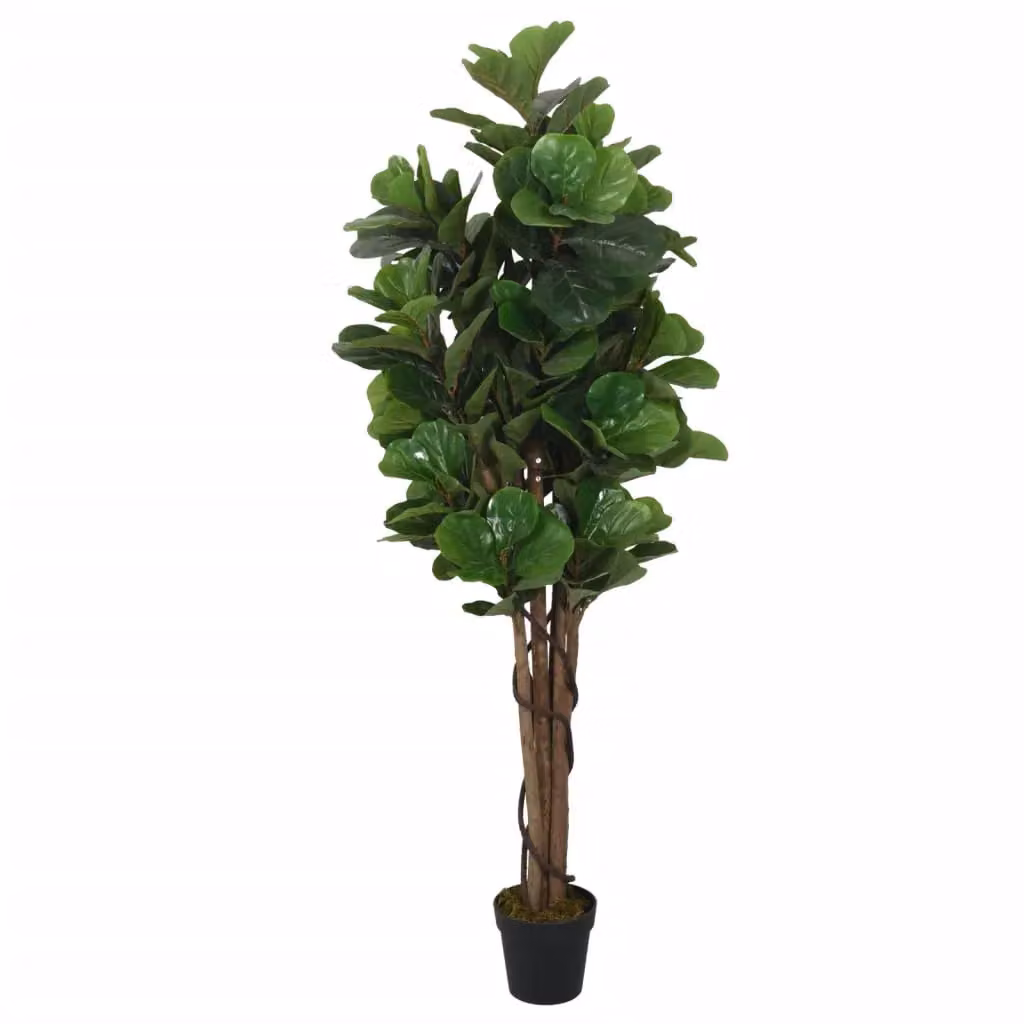 Berkfield Home Artificial Fiddle Leaf Fig Tree, Green, Height: 120 cm – 2