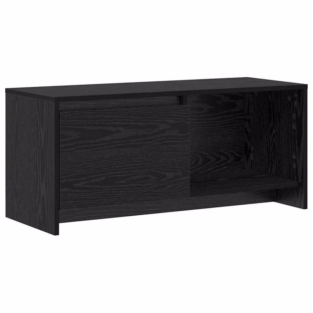 Berkfield Home Modern Black Oak TV Stand in Engineered Wood W/D/H: 90 x 40 x 35 cm – 3