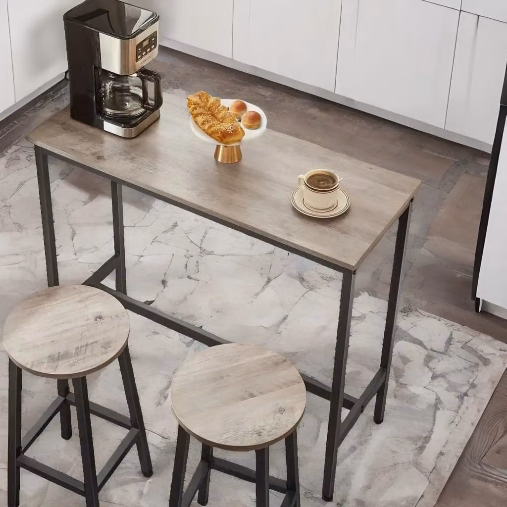 Rafaelo Mobilia Set of 2 Industrial Bar Stools in Grey and Black – 2