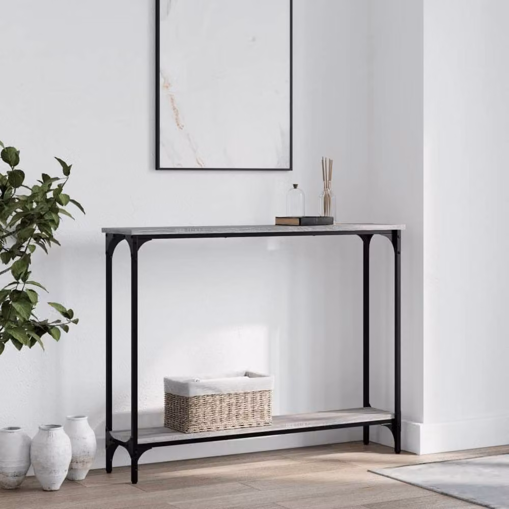 Berkfield Home Decorative Console Table in Grey Sonoma, W/D/H: 100 x 22.5 x 75 cm – 2