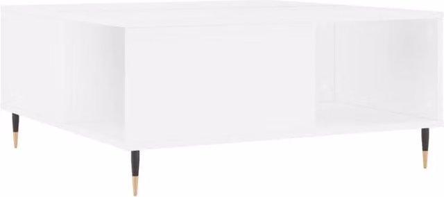 Berkfield Home Modern Glossy White Square Coffee Table W/D/H: 80 x 80 x 36.5 cm