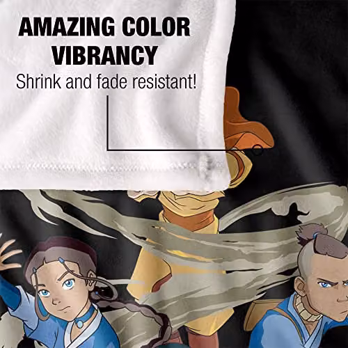 LOGOVISION Avatar The Last Airbender Team Elements Super Soft Fleece Throw Blanket, White, W/D/H: 152 x 127 cm – 2