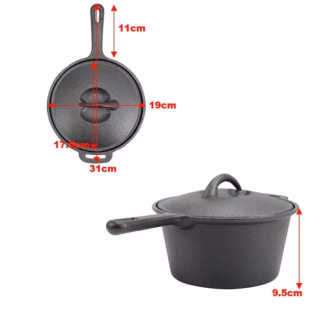 EONLION Non Stick Cast Iron Milk Pan and Saucepan in Black – 2