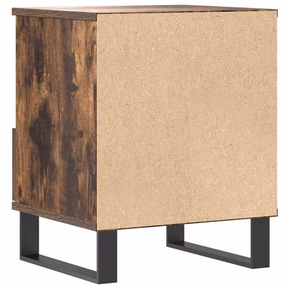 Berkfield Home Modern Bedside Cabinet in Smoked Oak Brown, W/D/H: 40 x 35 x 50 cm – 4