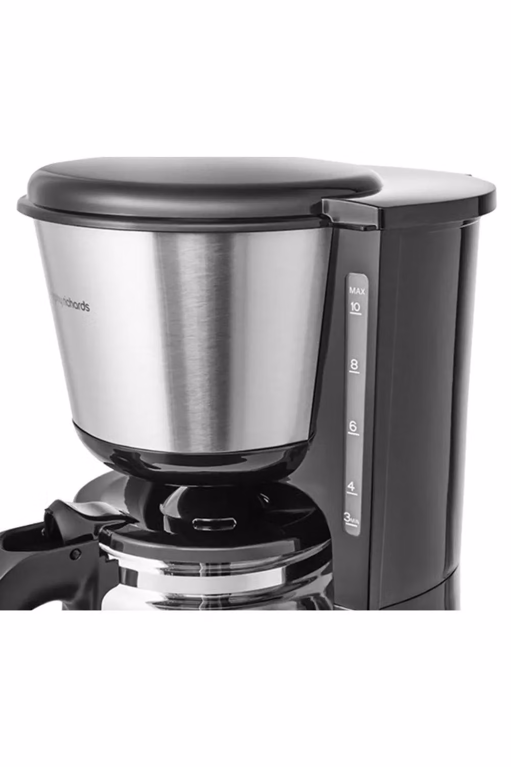 Morphy Richards Equip Filter Coffee Machine with Glass Jug in Black and Silver – 8