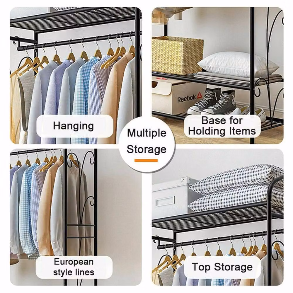 Havendro Large Portable Clothes Rail and Coat Stand in Matt Black – 3