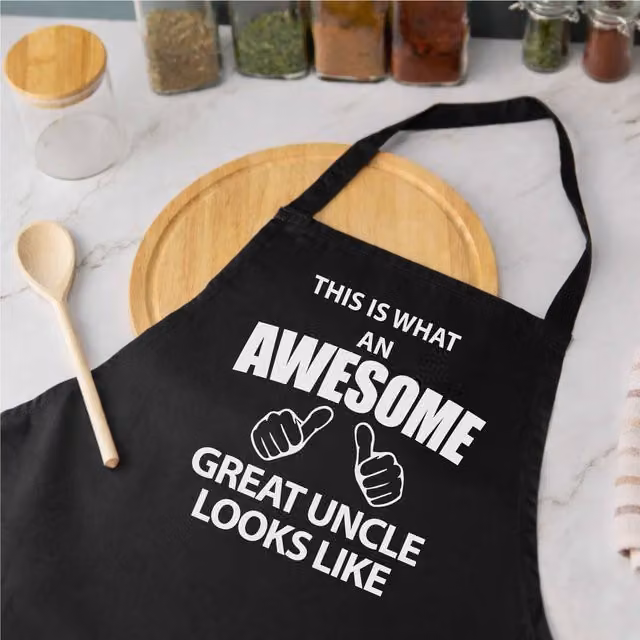 60 Second Makeover Limited This Is What An Awesome Great Uncle Looks Like Black Cotton Apron – 1