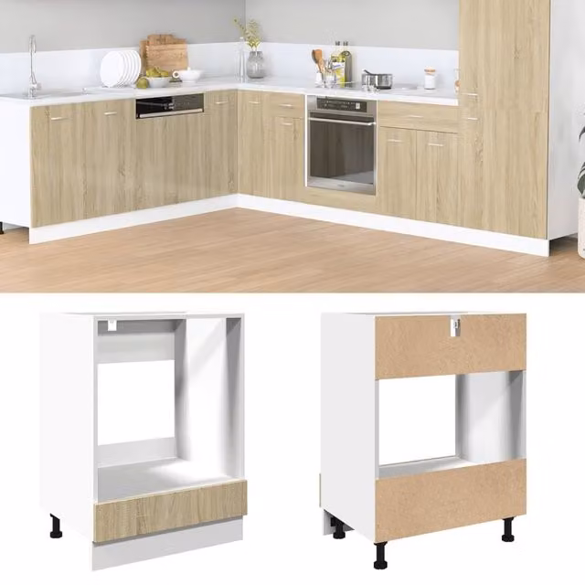 Berkfield Home Sonoma Oak Oven Cabinet in Brown, W/D/H: 60 x 46 x 81.5 cm