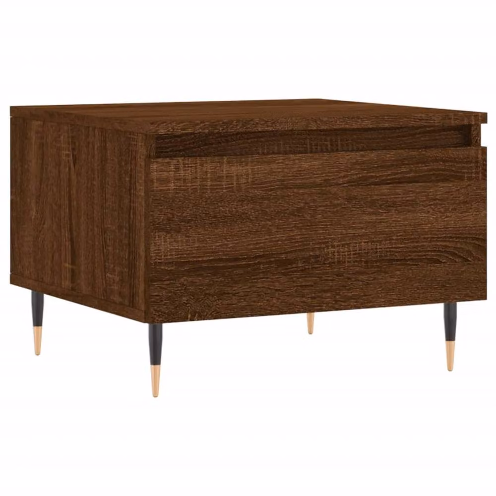 Berkfield Home Set of 2 Modern Square Nested Coffee Tables in Brown Oak, W/D/H: 50 x 46 x 35 cm – 4