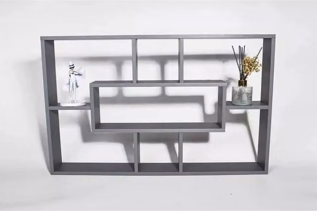 SPETLEK 7-Compartment Wall Mounted Floating Shelves in Grey Matt