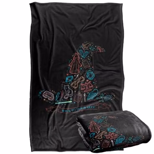 LOGOVISION Harry Potter Back to Hogwarts Super Soft Fleece Throw Blanket, Multicolour, W: 91.44 cm x L: 147 cm – 1