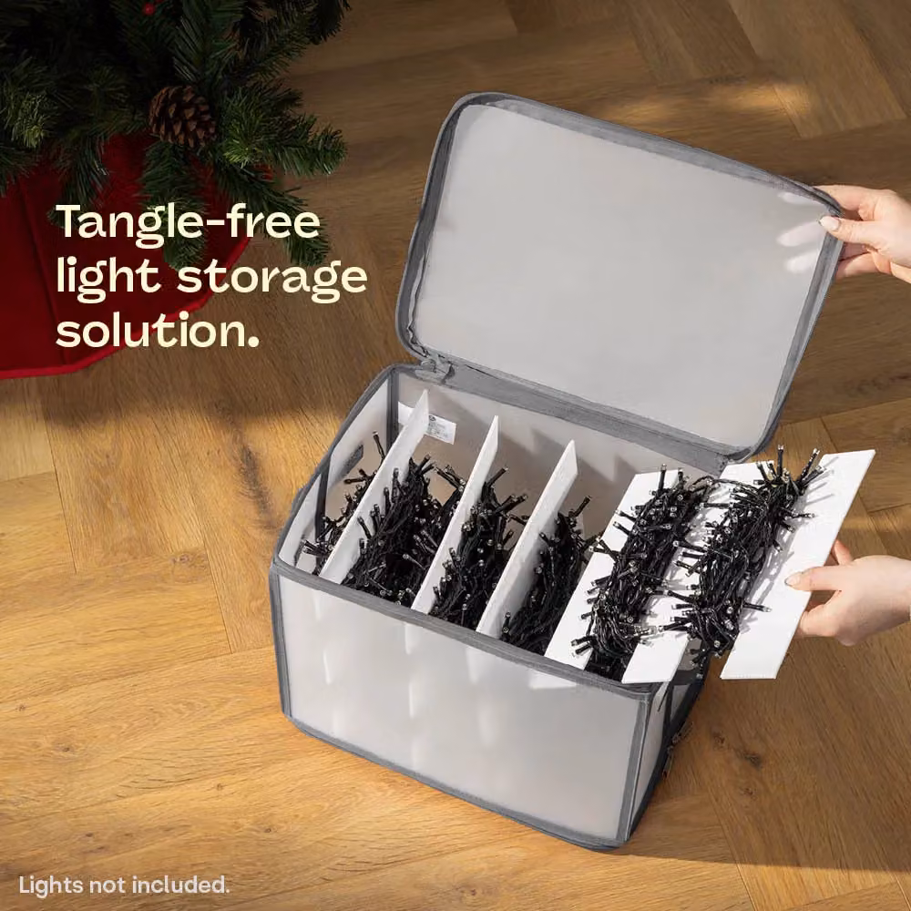 Christmas Village Christmas Light Storage Bag, Grey, W/D/H: 32.0 x 25.0 x 25.0 cm – 3