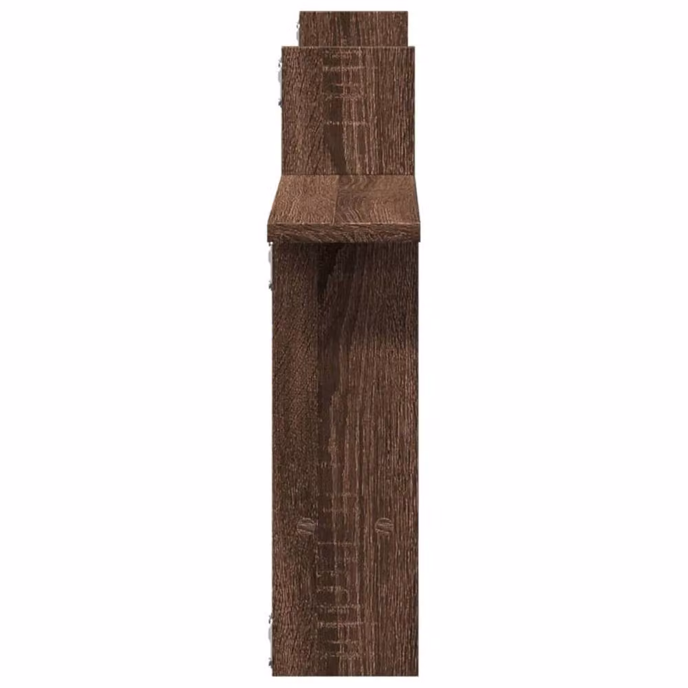 Berkfield Home Wall Mounted Shelves, 2 Piece, Brown Oak, W/D/H: 50 x 12 x 50 cm – 3