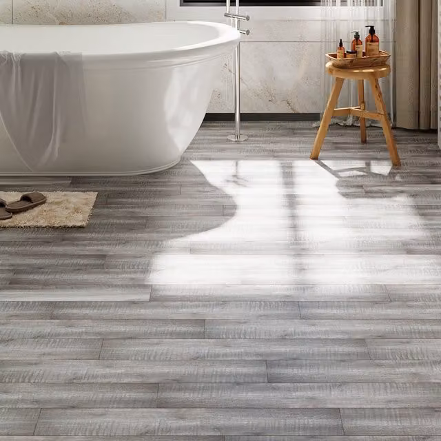 Darphe 36-Piece Wood-Look Self-Adhesive PVC Flooring in Brown