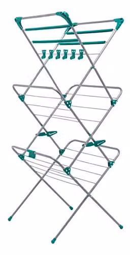 Addis Deluxe 3 Tier Airer in Turquoise with 14 Metres of Drying Space – 1