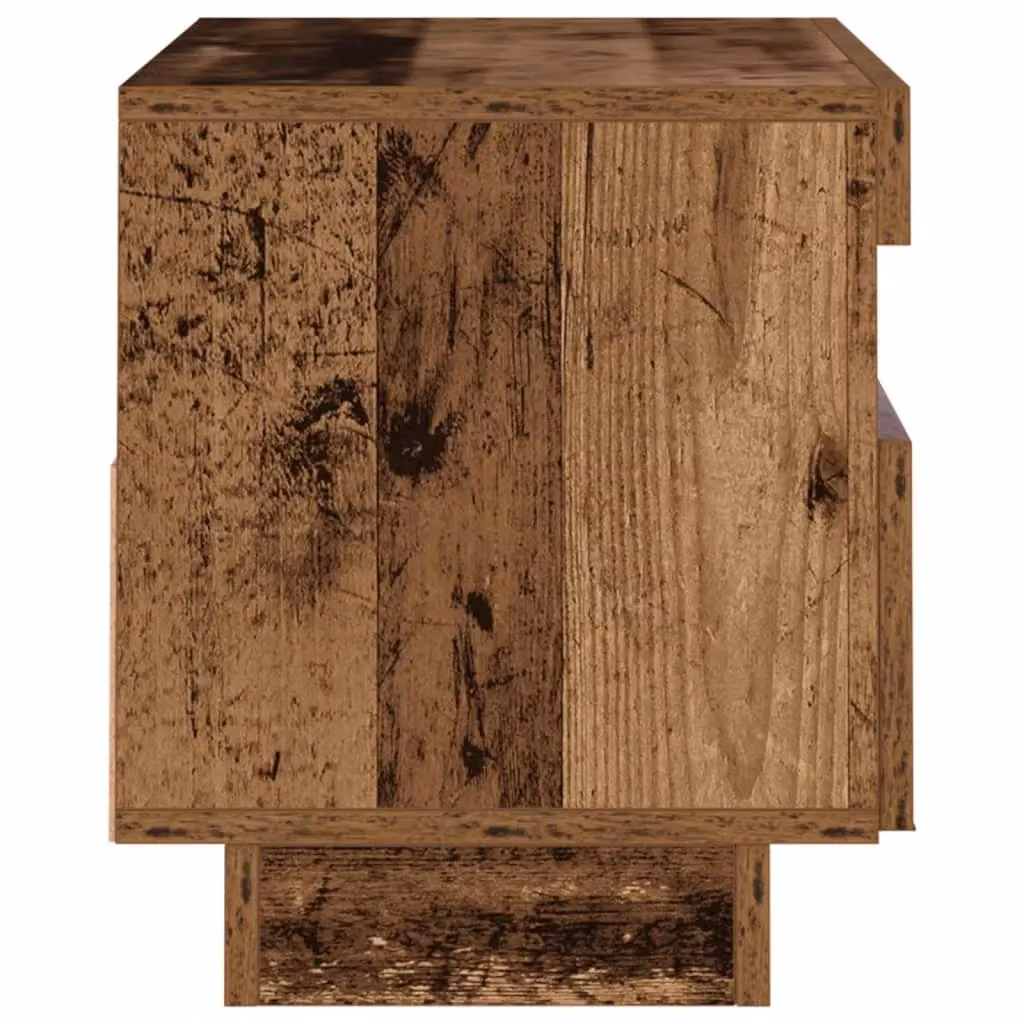 Berkfield Home Modern TV Cabinet with LED Lights in Old Wood Brown, W/D/H: 80 x 35 x 40 cm – 6