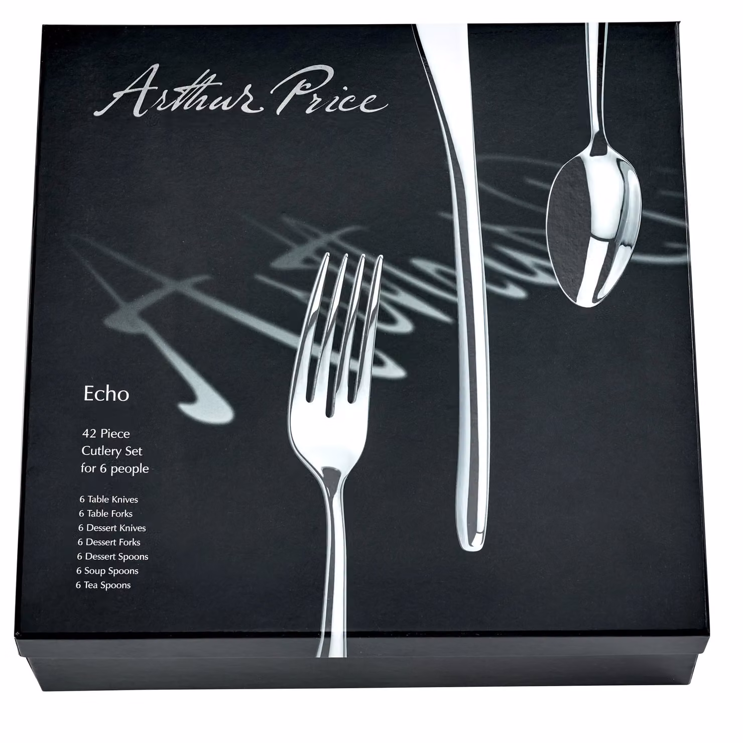 Arthur Price Signature Echo 42 Piece Stainless Steel Cutlery Set for 6 People in Silver – 3