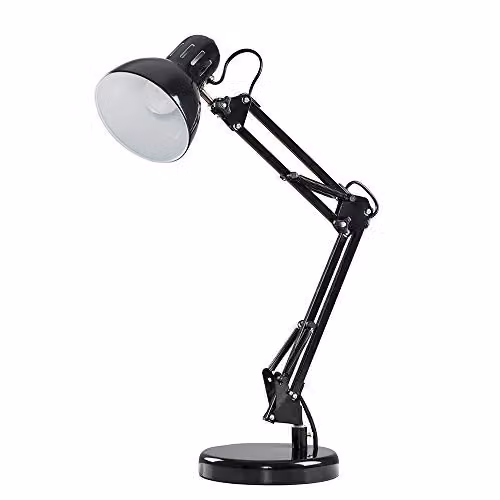 ValueLights Monda Adjustable Retro Black Metal Table Lamp