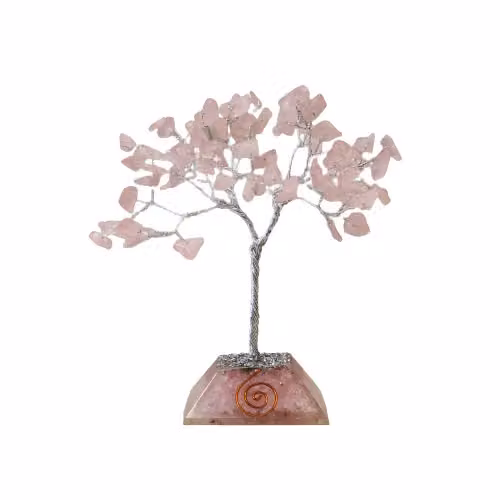 KDMD Rose Quartz Gemstone Tree with Organite Base in Pink – 2
